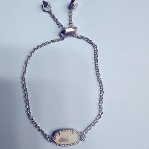 Kendra Scott Elaina silver adjustable chain bracelet in ivory pearl